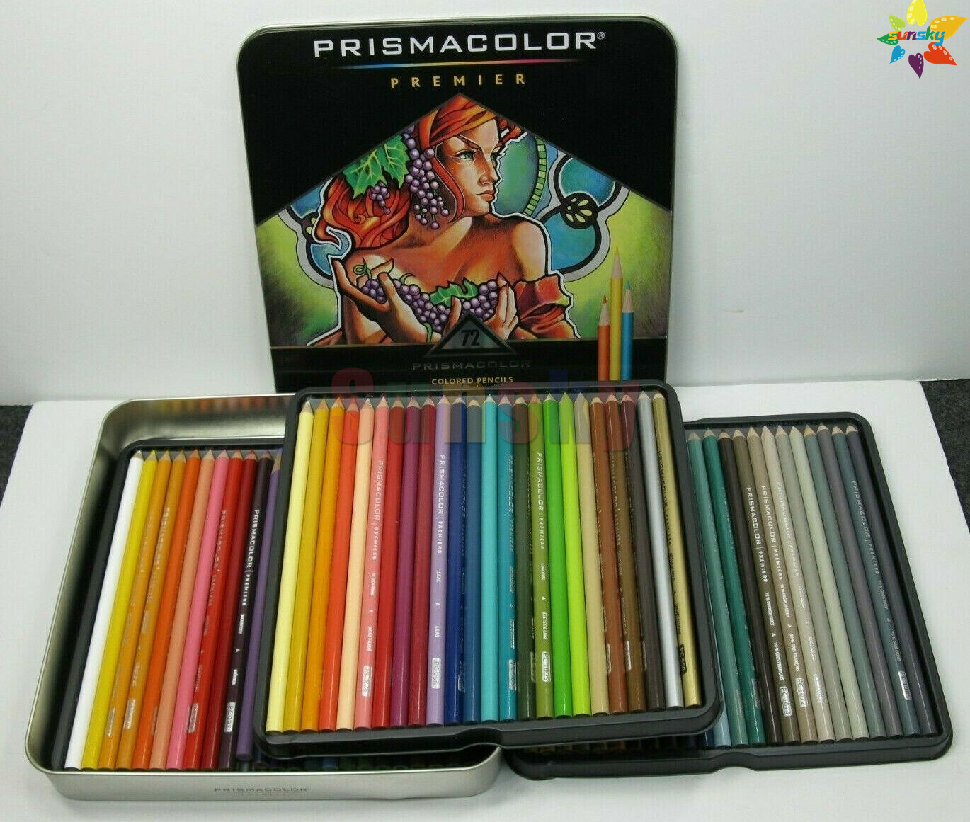 미국 원래 Prismacolor 프리미어 72 컬러 연필 틴 아트 연필 세트 화려한 색상 Sanford 아티스트 드로잉 연필